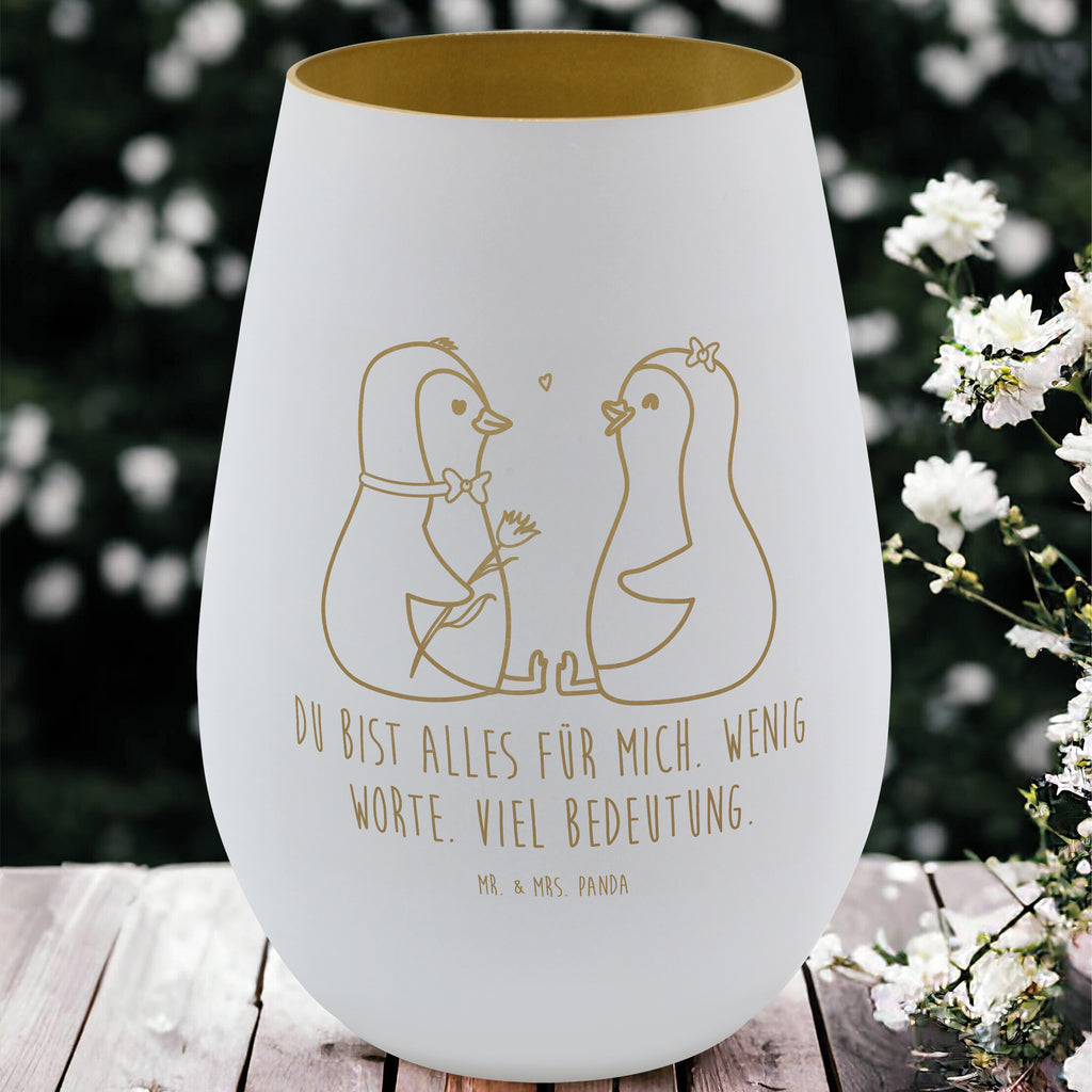 Gold Windlicht Pinguin Pärchen Windlicht, Teelicht, Graviertes Windlicht, Windlicht Gravur, Kerze, Windlicht aus Glas, Teelicht aus Glas, Pinguin, Pinguine, Liebe, Liebespaar, Liebesbeweis, Liebesgeschenk, Verlobung, Jahrestag, Hochzeitstag, Hochzeit, Hochzeitsgeschenk, große Liebe, Traumpaar