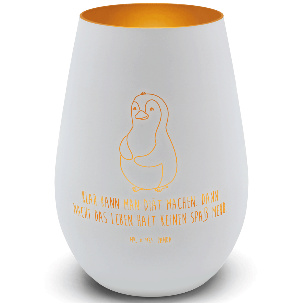 Gold Windlicht Pinguin Diät Windlicht, Teelicht, Graviertes Windlicht, Windlicht Gravur, Kerze, Windlicht aus Glas, Teelicht aus Glas, Pinguin, Pinguine, Diät, Abnehmen, Abspecken, Gewicht, Motivation, Selbstliebe, Körperliebe, Selbstrespekt