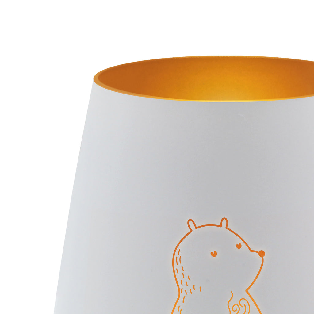 Gold Windlicht Bär Kaffee Windlicht, Teelicht, Graviertes Windlicht, Windlicht Gravur, Kerze, Windlicht aus Glas, Teelicht aus Glas, Bär, Teddy, Teddybär, Kaffee, Coffee, Bären, guten Morgen, Morgenroutine, Welt erobern, Welt retten, Motivation