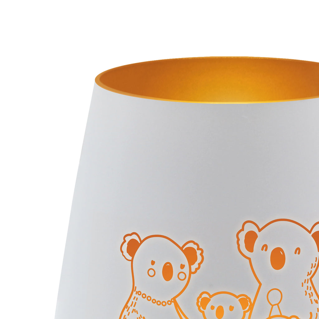 Gold Windlicht Koala Familie Windlicht, Teelicht, Graviertes Windlicht, Windlicht Gravur, Kerze, Windlicht aus Glas, Teelicht aus Glas, Familie, Vatertag, Muttertag, Bruder, Schwester, Mama, Papa, Oma, Opa, Koala, Koalas, Family, Kinder, Geschwister, Familienleben