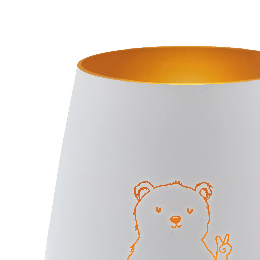 Gold Windlicht Eisbär Faul Windlicht, Teelicht, Graviertes Windlicht, Windlicht Gravur, Kerze, Windlicht aus Glas, Teelicht aus Glas, Bär, Teddy, Teddybär, Eisbär, Nordpol, Faul, Entspannen, Relaxen, Büro, Arbeit, Bürojob, Arbeitsplatz, Homeoffice