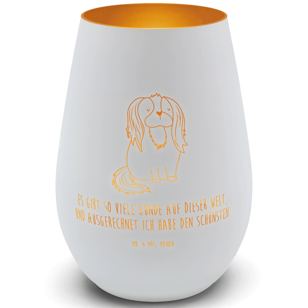 Gold Windlicht Hund Cavalier King Charles Spaniel Windlicht, Teelicht, Graviertes Windlicht, Windlicht Gravur, Kerze, Windlicht aus Glas, Teelicht aus Glas, Hund, Hundemotiv, Haustier, Hunderasse, Tierliebhaber, Hundebesitzer, Sprüche, Cavalier King Charles Spaniel, Cockerspaniel, Spaniel, Spruch, schönster Hund