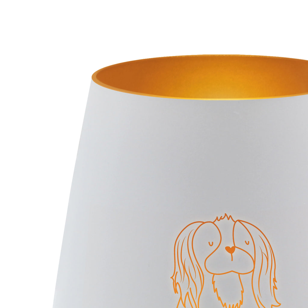 Gold Windlicht Hund Cavalier King Charles Spaniel Windlicht, Teelicht, Graviertes Windlicht, Windlicht Gravur, Kerze, Windlicht aus Glas, Teelicht aus Glas, Hund, Hundemotiv, Haustier, Hunderasse, Tierliebhaber, Hundebesitzer, Sprüche, Cavalier King Charles Spaniel, Cockerspaniel, Spaniel, Spruch, schönster Hund