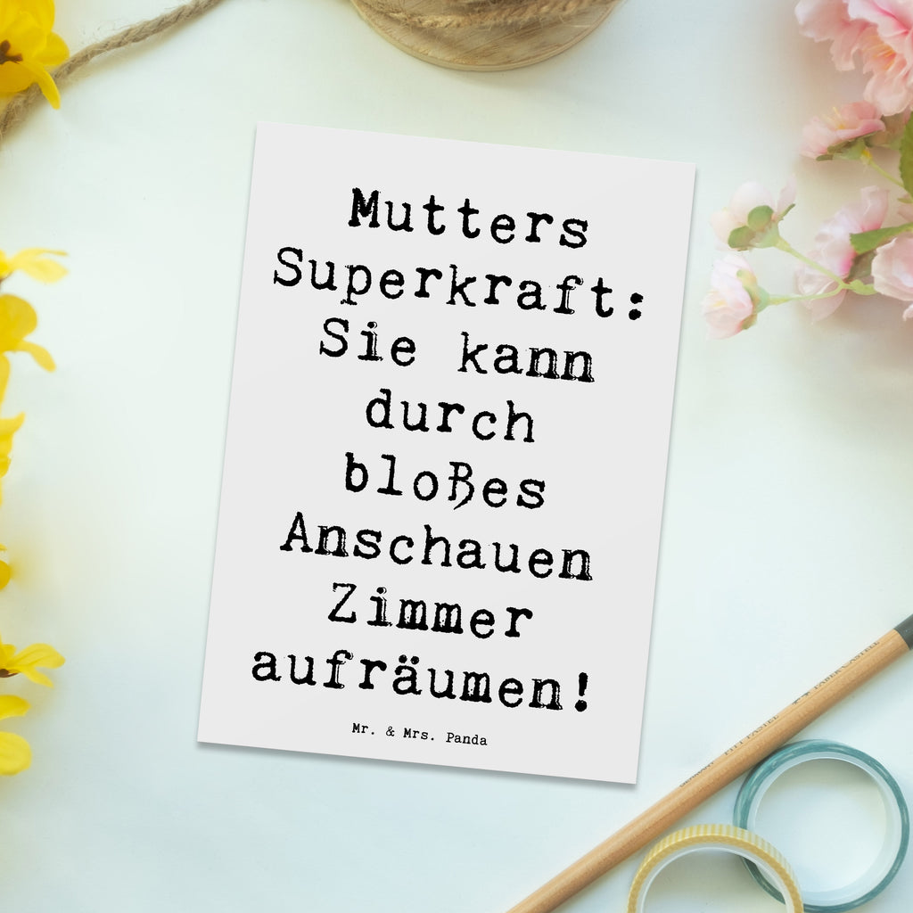 Postkarte Spruch Mutters Magie Postkarte, Karte, Geschenkkarte, Grußkarte, Einladung, Ansichtskarte, Geburtstagskarte, Einladungskarte, Dankeskarte, Ansichtskarten, Einladung Geburtstag, Einladungskarten Geburtstag, Familie, Vatertag, Muttertag, Bruder, Schwester, Mama, Papa, Oma, Opa