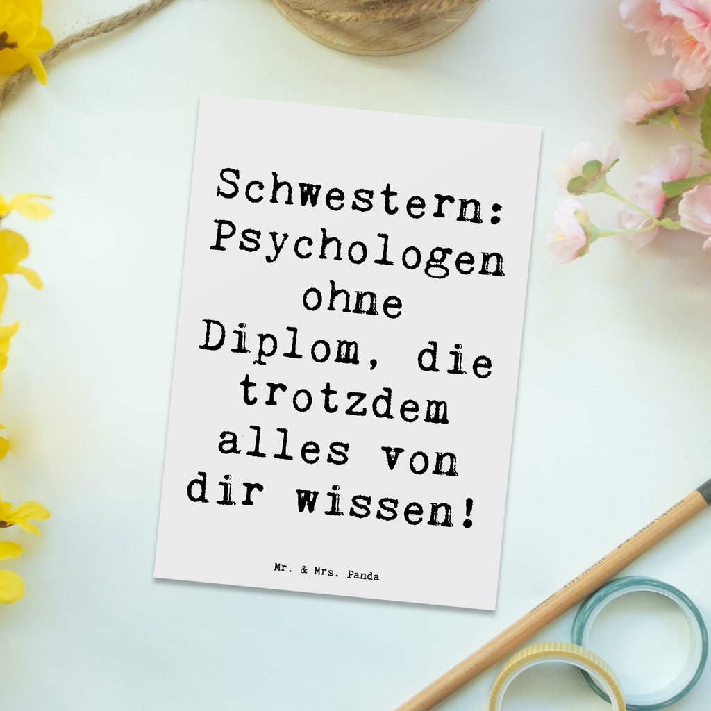 Postkarte Spruch Schwestern Psychologen Postkarte, Karte, Geschenkkarte, Grußkarte, Einladung, Ansichtskarte, Geburtstagskarte, Einladungskarte, Dankeskarte, Ansichtskarten, Einladung Geburtstag, Einladungskarten Geburtstag, Familie, Vatertag, Muttertag, Bruder, Schwester, Mama, Papa, Oma, Opa