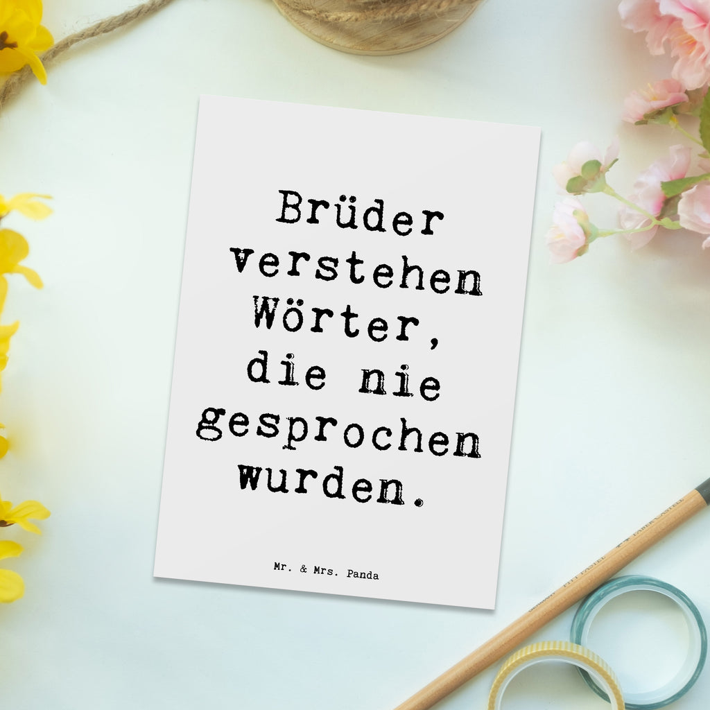 Postkarte Spruch Bruderverständnis Postkarte, Karte, Geschenkkarte, Grußkarte, Einladung, Ansichtskarte, Geburtstagskarte, Einladungskarte, Dankeskarte, Ansichtskarten, Einladung Geburtstag, Einladungskarten Geburtstag, Familie, Vatertag, Muttertag, Bruder, Schwester, Mama, Papa, Oma, Opa