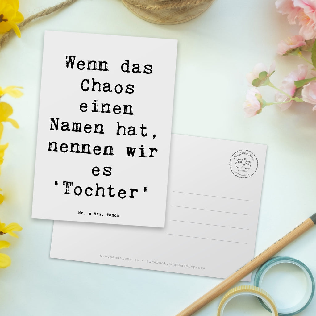 Postkarte Spruch Chaos Tochter Postkarte, Karte, Geschenkkarte, Grußkarte, Einladung, Ansichtskarte, Geburtstagskarte, Einladungskarte, Dankeskarte, Ansichtskarten, Einladung Geburtstag, Einladungskarten Geburtstag, Familie, Vatertag, Muttertag, Bruder, Schwester, Mama, Papa, Oma, Opa