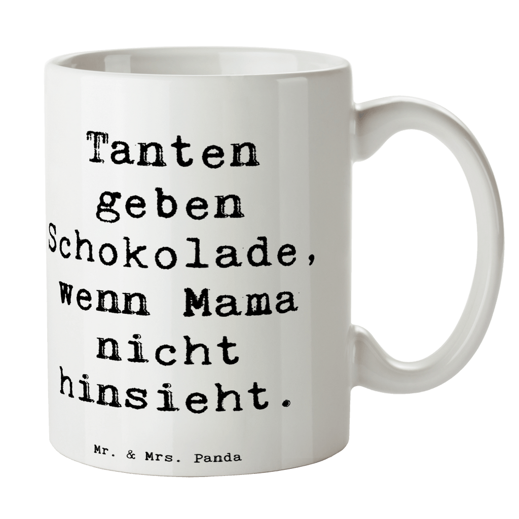 Tasse Spruch Tanten geben Schokolade, wenn Mama nicht hinsieht. Tasse, Kaffeetasse, Teetasse, Becher, Kaffeebecher, Teebecher, Keramiktasse, Porzellantasse, Büro Tasse, Geschenk Tasse, Tasse Sprüche, Tasse Motive, Kaffeetassen, Tasse bedrucken, Designer Tasse, Cappuccino Tassen, Schöne Teetassen, Familie, Vatertag, Muttertag, Bruder, Schwester, Mama, Papa, Oma, Opa