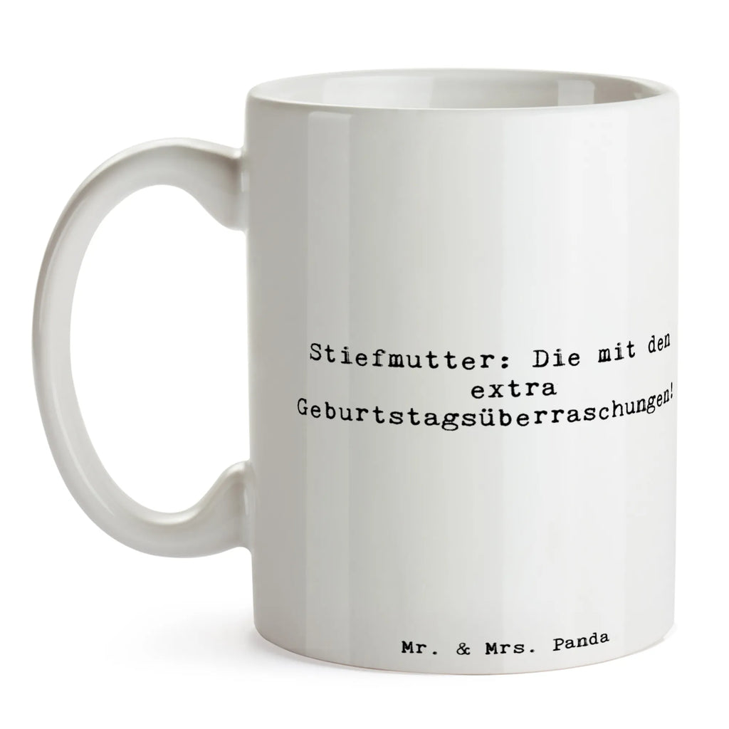 Tasse Spruch Stiefmutter Überraschungen Tasse, Kaffeetasse, Teetasse, Becher, Kaffeebecher, Teebecher, Keramiktasse, Porzellantasse, Büro Tasse, Geschenk Tasse, Tasse Sprüche, Tasse Motive, Kaffeetassen, Tasse bedrucken, Designer Tasse, Cappuccino Tassen, Schöne Teetassen, Familie, Vatertag, Muttertag, Bruder, Schwester, Mama, Papa, Oma, Opa