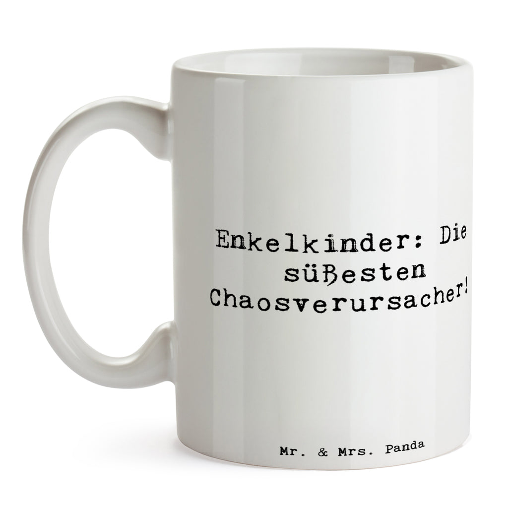 Tasse Spruch Enkelkinder: Die süßesten Chaosverursacher! Tasse, Kaffeetasse, Teetasse, Becher, Kaffeebecher, Teebecher, Keramiktasse, Porzellantasse, Büro Tasse, Geschenk Tasse, Tasse Sprüche, Tasse Motive, Kaffeetassen, Tasse bedrucken, Designer Tasse, Cappuccino Tassen, Schöne Teetassen, Familie, Vatertag, Muttertag, Bruder, Schwester, Mama, Papa, Oma, Opa