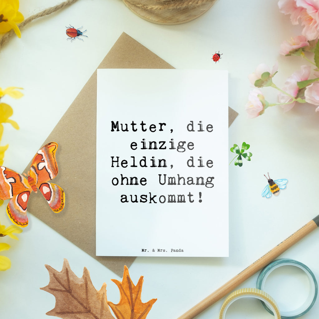 Grußkarte Spruch Heldin Mutter Grußkarte, Klappkarte, Einladungskarte, Glückwunschkarte, Hochzeitskarte, Geburtstagskarte, Karte, Ansichtskarten, Familie, Vatertag, Muttertag, Bruder, Schwester, Mama, Papa, Oma, Opa