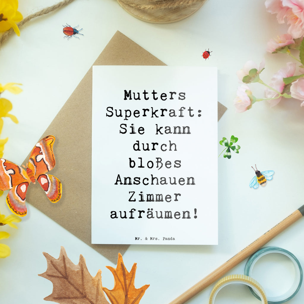 Grußkarte Spruch Mutters Magie Grußkarte, Klappkarte, Einladungskarte, Glückwunschkarte, Hochzeitskarte, Geburtstagskarte, Karte, Ansichtskarten, Familie, Vatertag, Muttertag, Bruder, Schwester, Mama, Papa, Oma, Opa