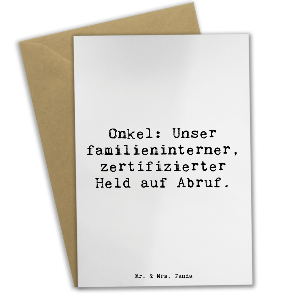 Grußkarte Spruch Onkel-Held Grußkarte, Klappkarte, Einladungskarte, Glückwunschkarte, Hochzeitskarte, Geburtstagskarte, Karte, Ansichtskarten, Familie, Vatertag, Muttertag, Bruder, Schwester, Mama, Papa, Oma, Opa