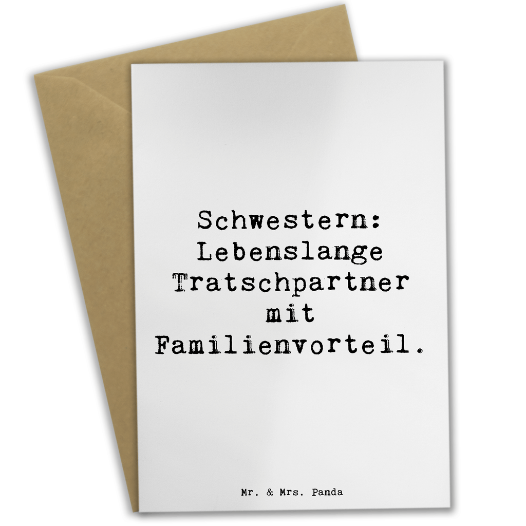 Grußkarte Spruch Schwestern Tratschpartner Grußkarte, Klappkarte, Einladungskarte, Glückwunschkarte, Hochzeitskarte, Geburtstagskarte, Karte, Ansichtskarten, Familie, Vatertag, Muttertag, Bruder, Schwester, Mama, Papa, Oma, Opa