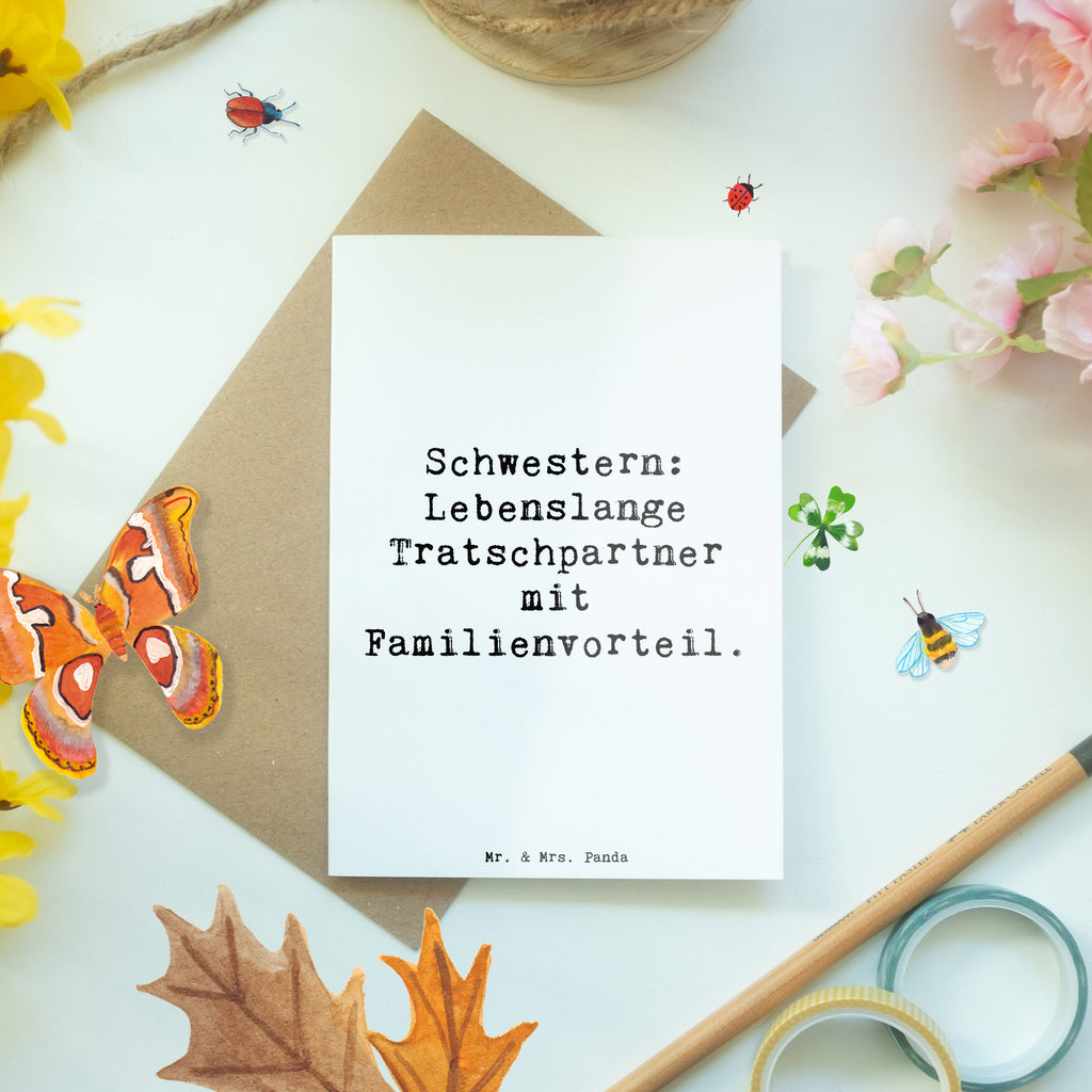 Grußkarte Spruch Schwestern Tratschpartner Grußkarte, Klappkarte, Einladungskarte, Glückwunschkarte, Hochzeitskarte, Geburtstagskarte, Karte, Ansichtskarten, Familie, Vatertag, Muttertag, Bruder, Schwester, Mama, Papa, Oma, Opa