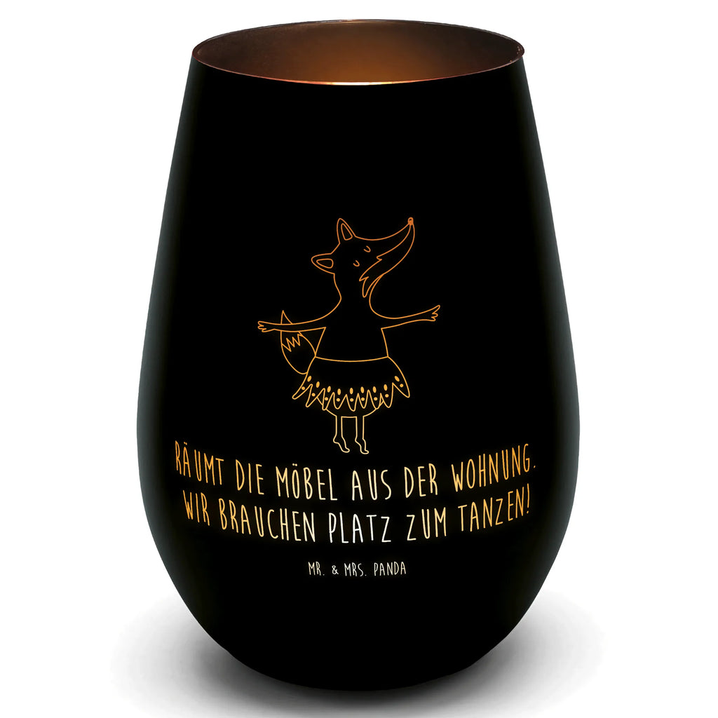 Gold Windlicht Fuchs Ballerina Windlicht, Teelicht, Graviertes Windlicht, Windlicht Gravur, Kerze, Windlicht aus Glas, Teelicht aus Glas, Fuchs, Fuchs Spruch, Füchse, Füchsin, Ballerina, Ballett, Tänzerin, Tanzen, Party, Einladung, Geburtstag