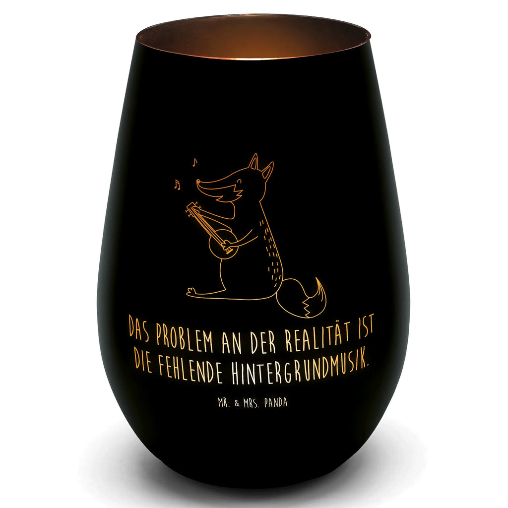 Gold Windlicht Fuchs Gitarre Windlicht, Teelicht, Graviertes Windlicht, Windlicht Gravur, Kerze, Windlicht aus Glas, Teelicht aus Glas, Fuchs, Füchse, Geschenk Musiker, Musik Spruch, Musikerin, Sänger, Sängerin, Gitarre