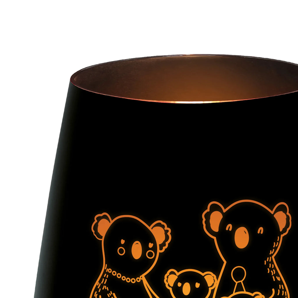 Gold Windlicht Koala Familie Windlicht, Teelicht, Graviertes Windlicht, Windlicht Gravur, Kerze, Windlicht aus Glas, Teelicht aus Glas, Familie, Vatertag, Muttertag, Bruder, Schwester, Mama, Papa, Oma, Opa, Koala, Koalas, Family, Kinder, Geschwister, Familienleben