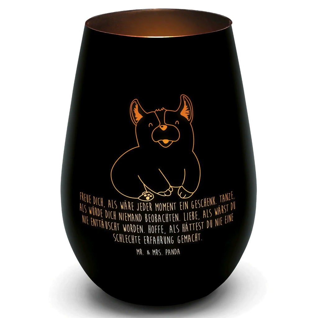 Gold Windlicht Corgie Windlicht, Teelicht, Graviertes Windlicht, Windlicht Gravur, Kerze, Windlicht aus Glas, Teelicht aus Glas, Hund, Hundemotiv, Haustier, Hunderasse, Tierliebhaber, Hundebesitzer, Sprüche, Corgie, Welsh Corgie Pembroke, britisch, Motivation, Spruch, Hundespruch, Lebensfreude