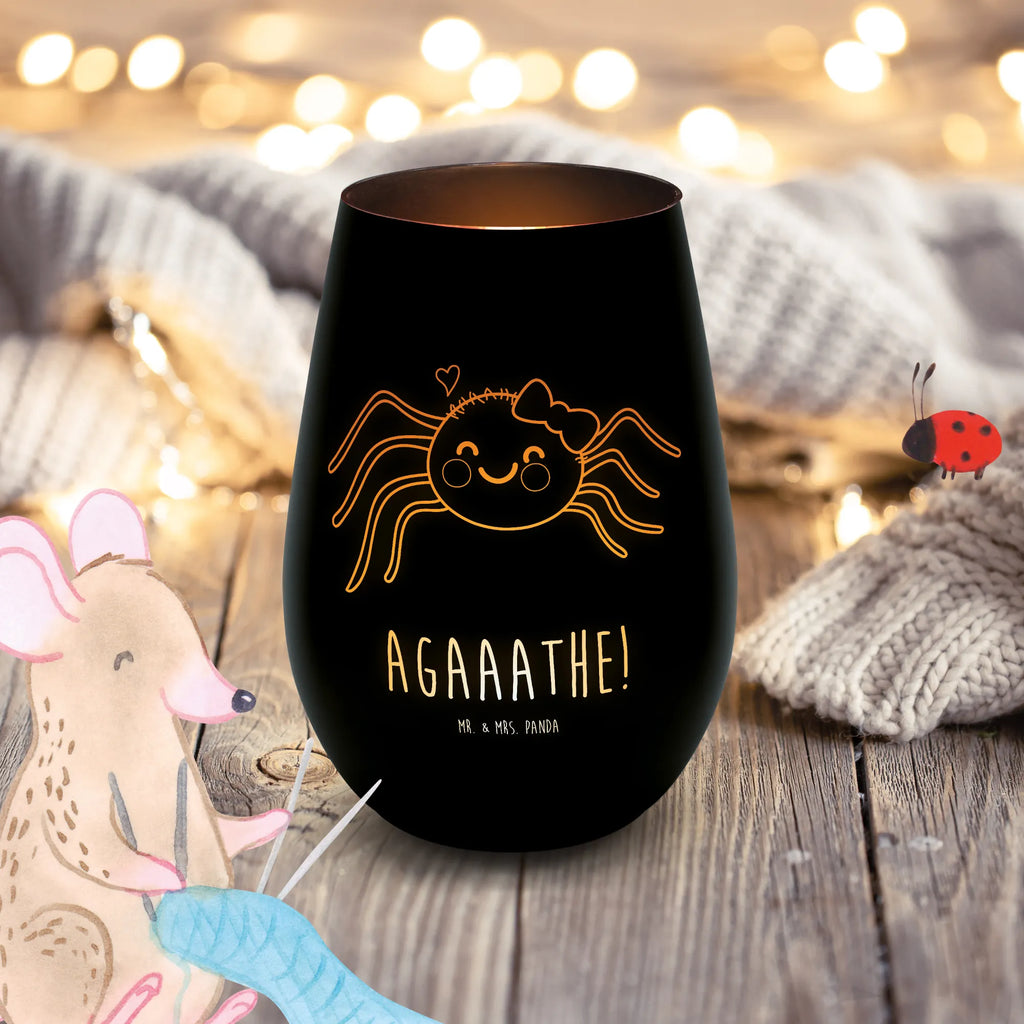 Gold Windlicht Spinne Agathe Freude Windlicht, Teelicht, Graviertes Windlicht, Windlicht Gravur, Kerze, Windlicht aus Glas, Teelicht aus Glas, Spinne Agathe, Spinne, Agathe, Videos, Merchandise, Viral, Viraler Hit, Trend, Beliebte Spinne