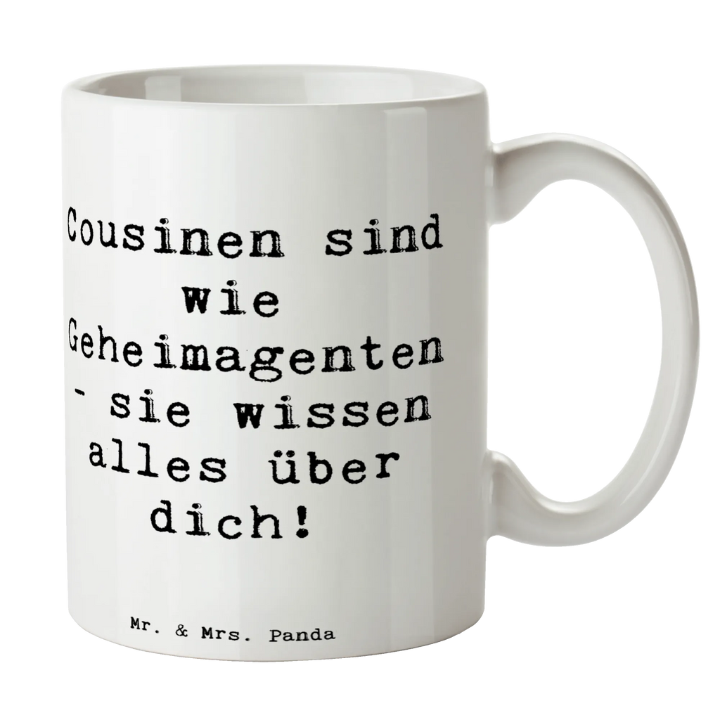 Tasse Spruch Cousinen Geheimagenten Tasse, Kaffeetasse, Teetasse, Becher, Kaffeebecher, Teebecher, Keramiktasse, Porzellantasse, Büro Tasse, Geschenk Tasse, Tasse Sprüche, Tasse Motive, Kaffeetassen, Tasse bedrucken, Designer Tasse, Cappuccino Tassen, Schöne Teetassen, Familie, Vatertag, Muttertag, Bruder, Schwester, Mama, Papa, Oma, Opa