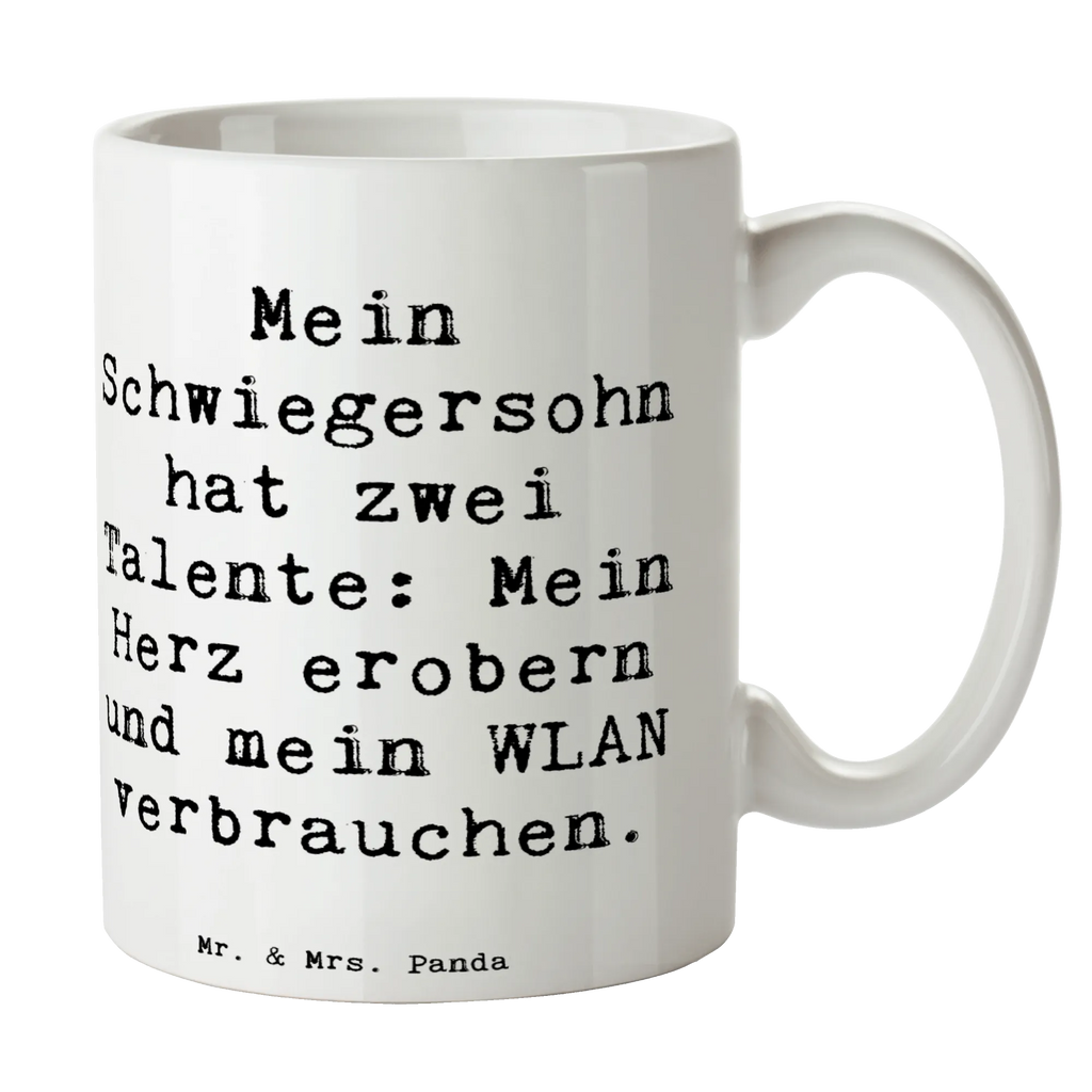 Tasse Spruch Schwiegersohn Talente Tasse, Kaffeetasse, Teetasse, Becher, Kaffeebecher, Teebecher, Keramiktasse, Porzellantasse, Büro Tasse, Geschenk Tasse, Tasse Sprüche, Tasse Motive, Kaffeetassen, Tasse bedrucken, Designer Tasse, Cappuccino Tassen, Schöne Teetassen, Familie, Vatertag, Muttertag, Bruder, Schwester, Mama, Papa, Oma, Opa