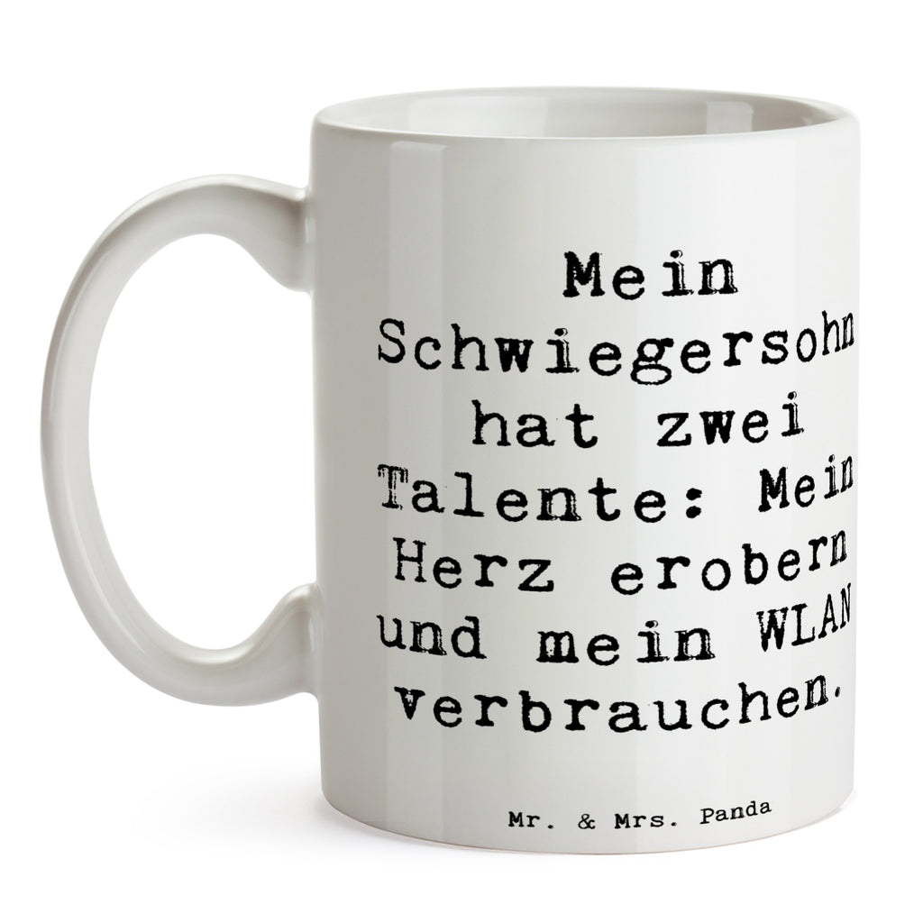 Tasse Spruch Schwiegersohn Talente Tasse, Kaffeetasse, Teetasse, Becher, Kaffeebecher, Teebecher, Keramiktasse, Porzellantasse, Büro Tasse, Geschenk Tasse, Tasse Sprüche, Tasse Motive, Kaffeetassen, Tasse bedrucken, Designer Tasse, Cappuccino Tassen, Schöne Teetassen, Familie, Vatertag, Muttertag, Bruder, Schwester, Mama, Papa, Oma, Opa