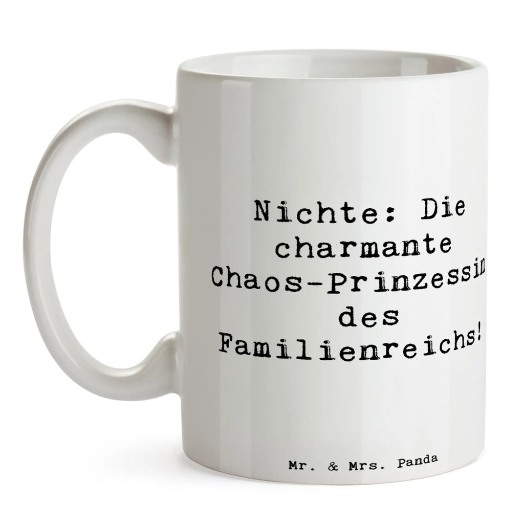 Tasse Spruch Nichte Chaos-Prinzessin Tasse, Kaffeetasse, Teetasse, Becher, Kaffeebecher, Teebecher, Keramiktasse, Porzellantasse, Büro Tasse, Geschenk Tasse, Tasse Sprüche, Tasse Motive, Kaffeetassen, Tasse bedrucken, Designer Tasse, Cappuccino Tassen, Schöne Teetassen, Familie, Vatertag, Muttertag, Bruder, Schwester, Mama, Papa, Oma, Opa