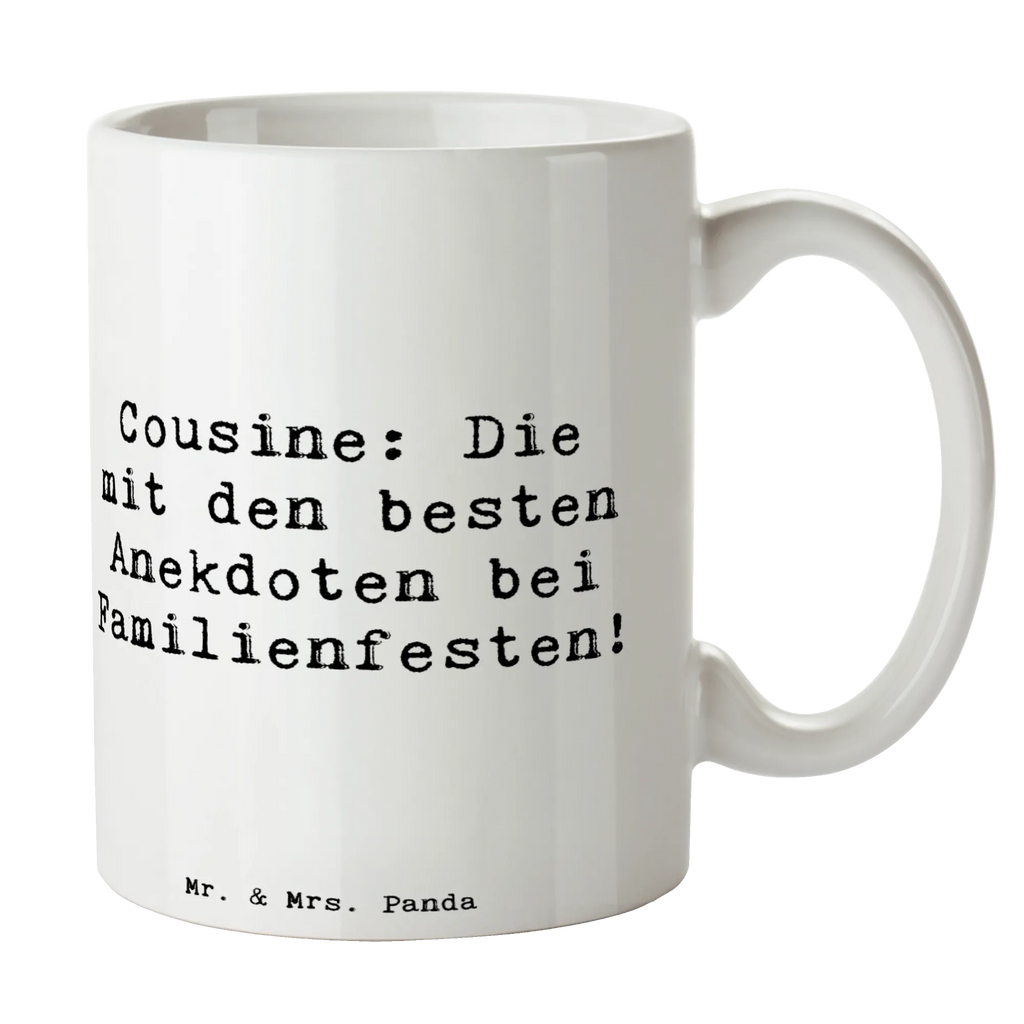 Tasse Spruch Cousine Anekdoten Tasse, Kaffeetasse, Teetasse, Becher, Kaffeebecher, Teebecher, Keramiktasse, Porzellantasse, Büro Tasse, Geschenk Tasse, Tasse Sprüche, Tasse Motive, Kaffeetassen, Tasse bedrucken, Designer Tasse, Cappuccino Tassen, Schöne Teetassen, Familie, Vatertag, Muttertag, Bruder, Schwester, Mama, Papa, Oma, Opa