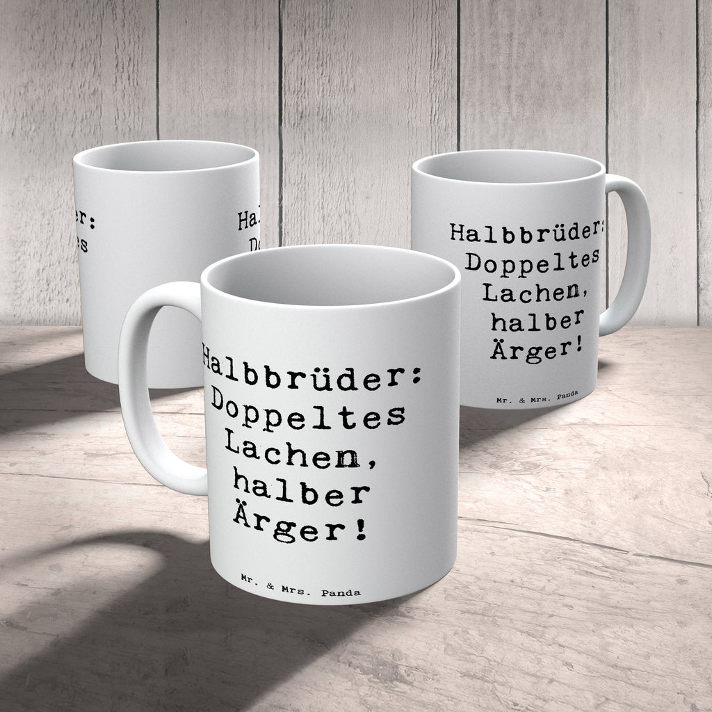 Tasse Spruch Halbbruder Lachen Tasse, Kaffeetasse, Teetasse, Becher, Kaffeebecher, Teebecher, Keramiktasse, Porzellantasse, Büro Tasse, Geschenk Tasse, Tasse Sprüche, Tasse Motive, Kaffeetassen, Tasse bedrucken, Designer Tasse, Cappuccino Tassen, Schöne Teetassen, Familie, Vatertag, Muttertag, Bruder, Schwester, Mama, Papa, Oma, Opa