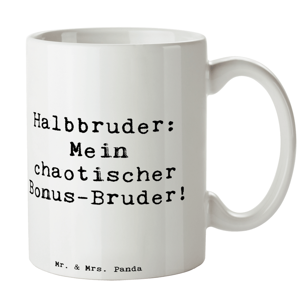 Tasse Spruch Halbbruder Chaos Tasse, Kaffeetasse, Teetasse, Becher, Kaffeebecher, Teebecher, Keramiktasse, Porzellantasse, Büro Tasse, Geschenk Tasse, Tasse Sprüche, Tasse Motive, Kaffeetassen, Tasse bedrucken, Designer Tasse, Cappuccino Tassen, Schöne Teetassen, Familie, Vatertag, Muttertag, Bruder, Schwester, Mama, Papa, Oma, Opa