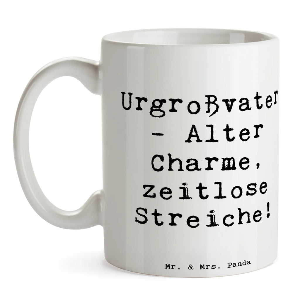 Tasse Spruch Urgroßvater Charme Tasse, Kaffeetasse, Teetasse, Becher, Kaffeebecher, Teebecher, Keramiktasse, Porzellantasse, Büro Tasse, Geschenk Tasse, Tasse Sprüche, Tasse Motive, Kaffeetassen, Tasse bedrucken, Designer Tasse, Cappuccino Tassen, Schöne Teetassen, Familie, Vatertag, Muttertag, Bruder, Schwester, Mama, Papa, Oma, Opa