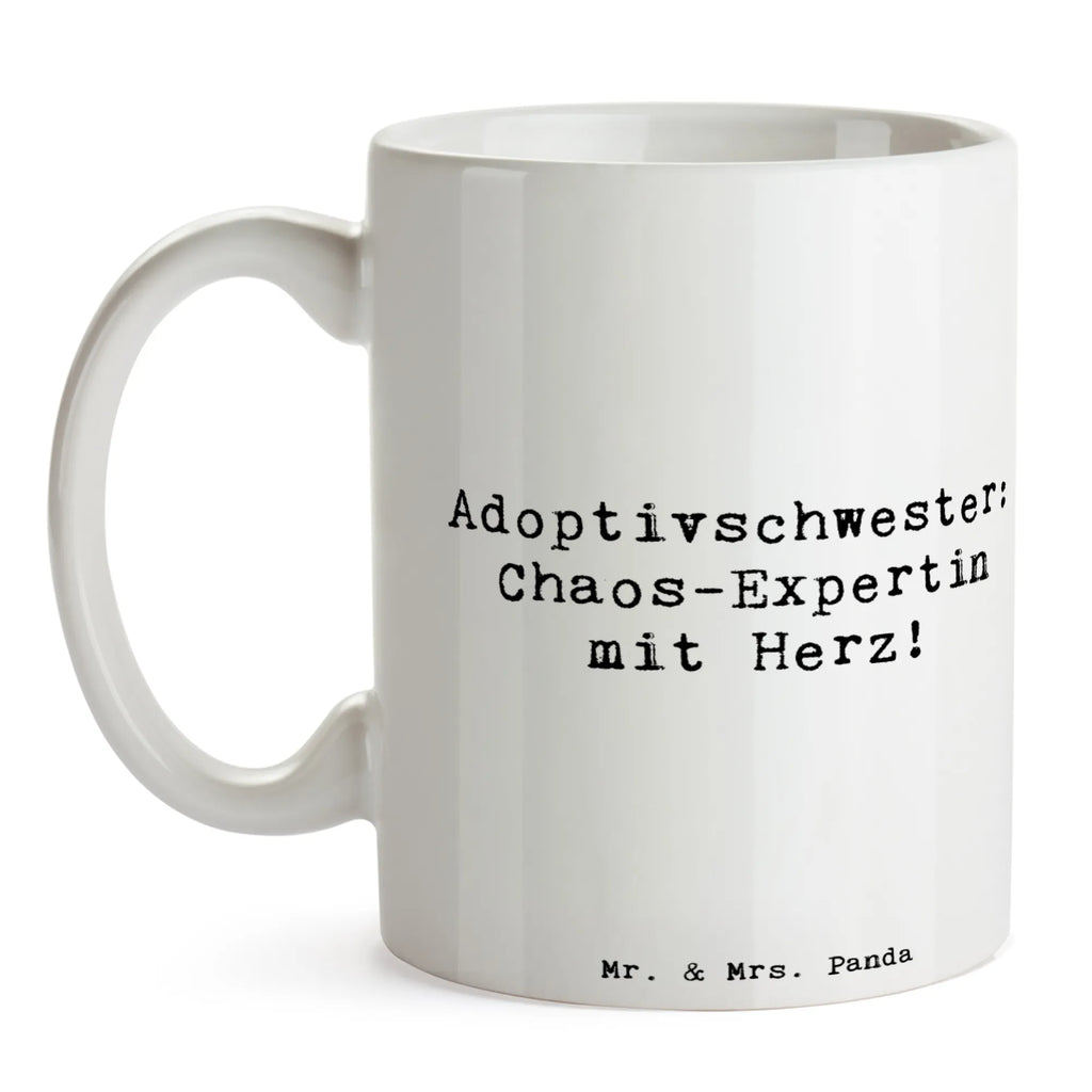 Tasse Spruch Adoptivschwester Chaos Tasse, Kaffeetasse, Teetasse, Becher, Kaffeebecher, Teebecher, Keramiktasse, Porzellantasse, Büro Tasse, Geschenk Tasse, Tasse Sprüche, Tasse Motive, Kaffeetassen, Tasse bedrucken, Designer Tasse, Cappuccino Tassen, Schöne Teetassen, Familie, Vatertag, Muttertag, Bruder, Schwester, Mama, Papa, Oma, Opa