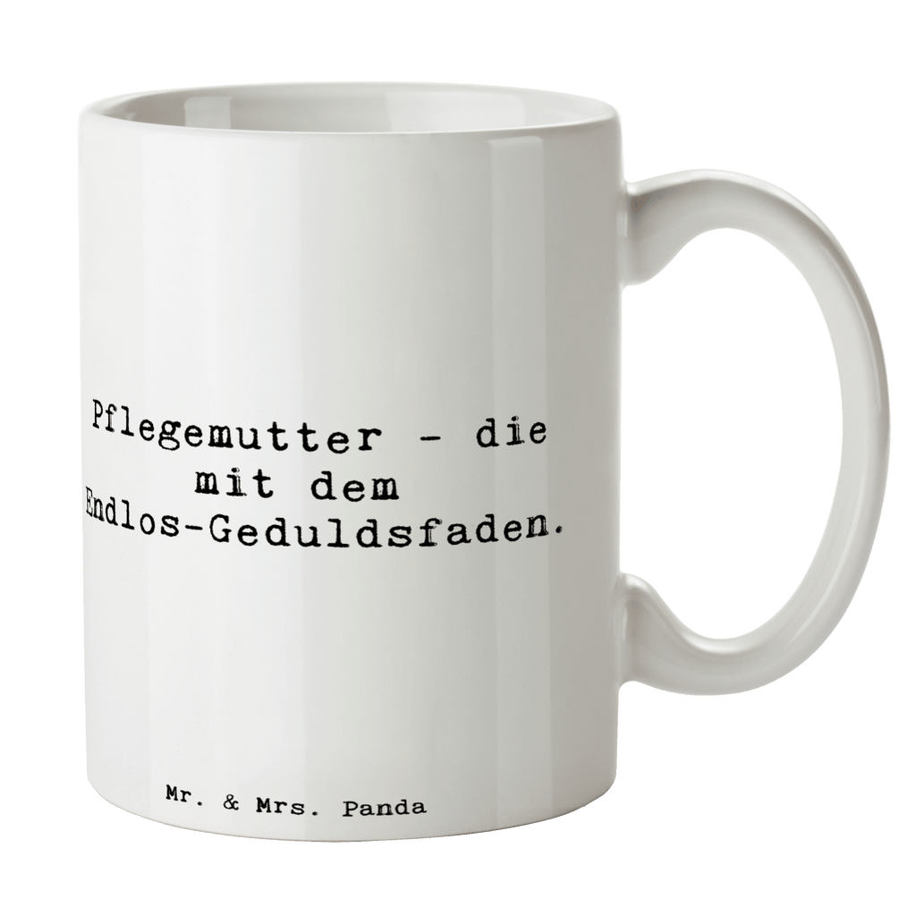 Tasse Spruch Pflegemutter: Die mit dem endlosen Geduldsfaden. Tasse, Kaffeetasse, Teetasse, Becher, Kaffeebecher, Teebecher, Keramiktasse, Porzellantasse, Büro Tasse, Geschenk Tasse, Tasse Sprüche, Tasse Motive, Kaffeetassen, Tasse bedrucken, Designer Tasse, Cappuccino Tassen, Schöne Teetassen, Familie, Vatertag, Muttertag, Bruder, Schwester, Mama, Papa, Oma, Opa