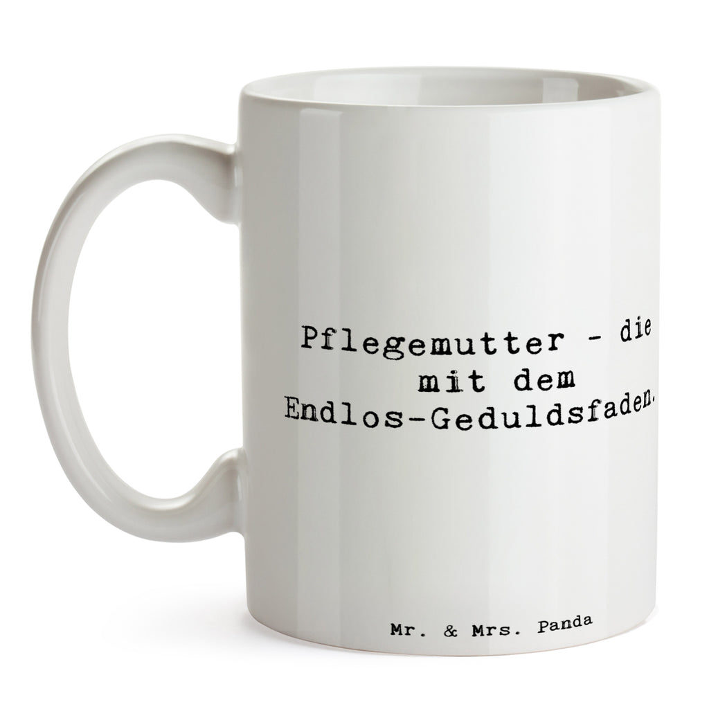 Tasse Spruch Pflegemutter: Die mit dem endlosen Geduldsfaden. Tasse, Kaffeetasse, Teetasse, Becher, Kaffeebecher, Teebecher, Keramiktasse, Porzellantasse, Büro Tasse, Geschenk Tasse, Tasse Sprüche, Tasse Motive, Kaffeetassen, Tasse bedrucken, Designer Tasse, Cappuccino Tassen, Schöne Teetassen, Familie, Vatertag, Muttertag, Bruder, Schwester, Mama, Papa, Oma, Opa