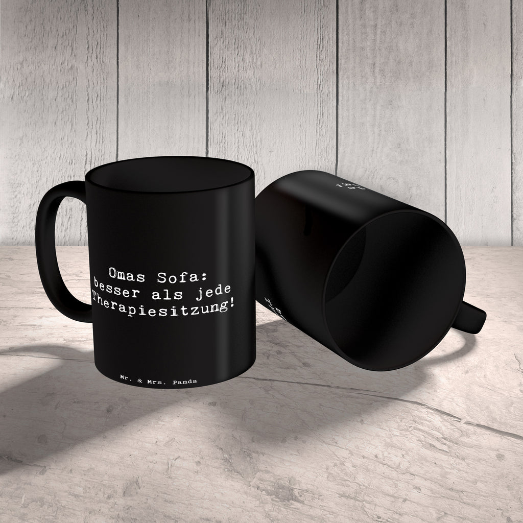 Tasse Spruch Omas Sofa: besser als jede Therapiesitzung! Tasse, Kaffeetasse, Teetasse, Becher, Kaffeebecher, Teebecher, Keramiktasse, Porzellantasse, Büro Tasse, Geschenk Tasse, Tasse Sprüche, Tasse Motive, Kaffeetassen, Tasse bedrucken, Designer Tasse, Cappuccino Tassen, Schöne Teetassen, Familie, Vatertag, Muttertag, Bruder, Schwester, Mama, Papa, Oma, Opa