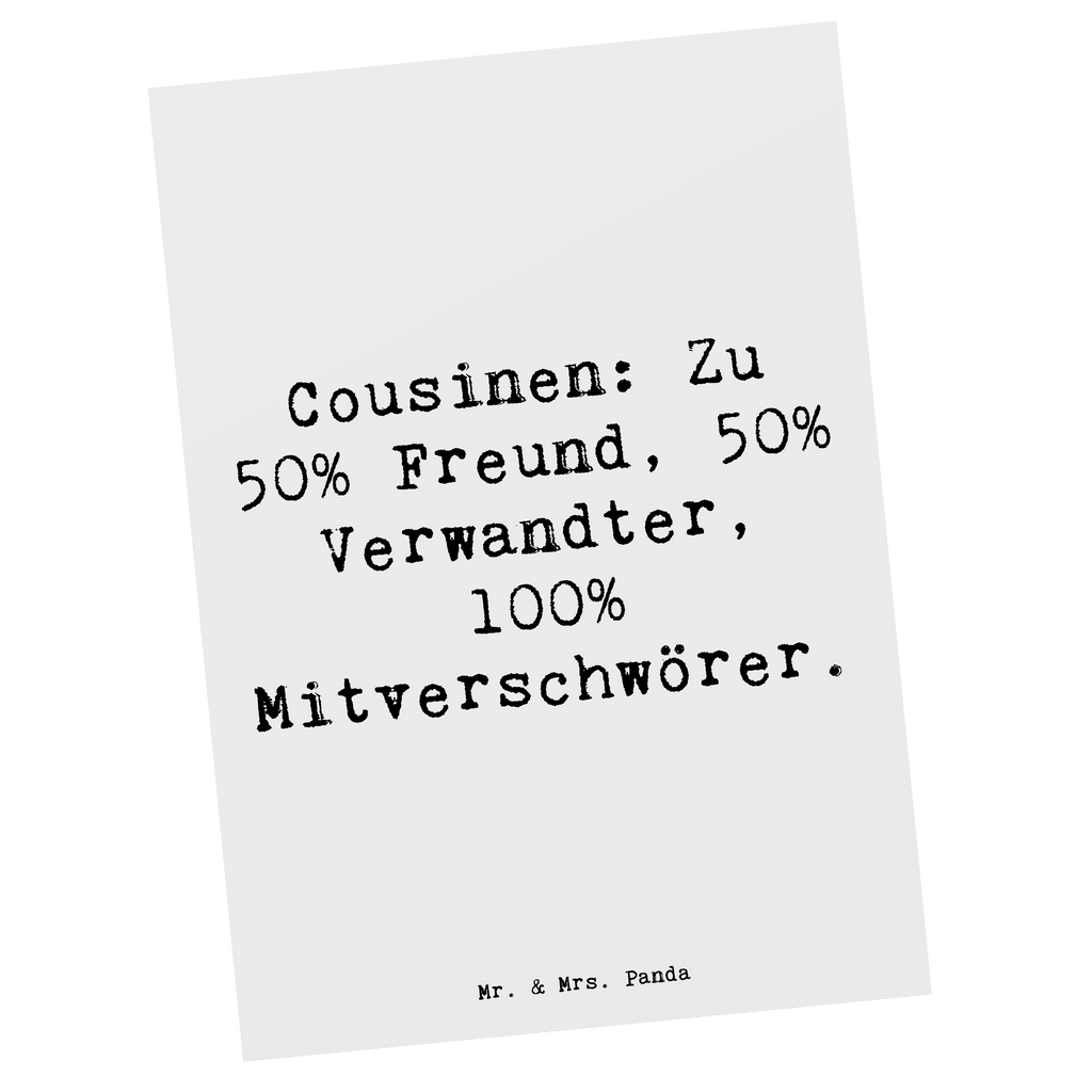 Postkarte Spruch Cousin Mitverschwörer Postkarte, Karte, Geschenkkarte, Grußkarte, Einladung, Ansichtskarte, Geburtstagskarte, Einladungskarte, Dankeskarte, Ansichtskarten, Einladung Geburtstag, Einladungskarten Geburtstag, Familie, Vatertag, Muttertag, Bruder, Schwester, Mama, Papa, Oma, Opa