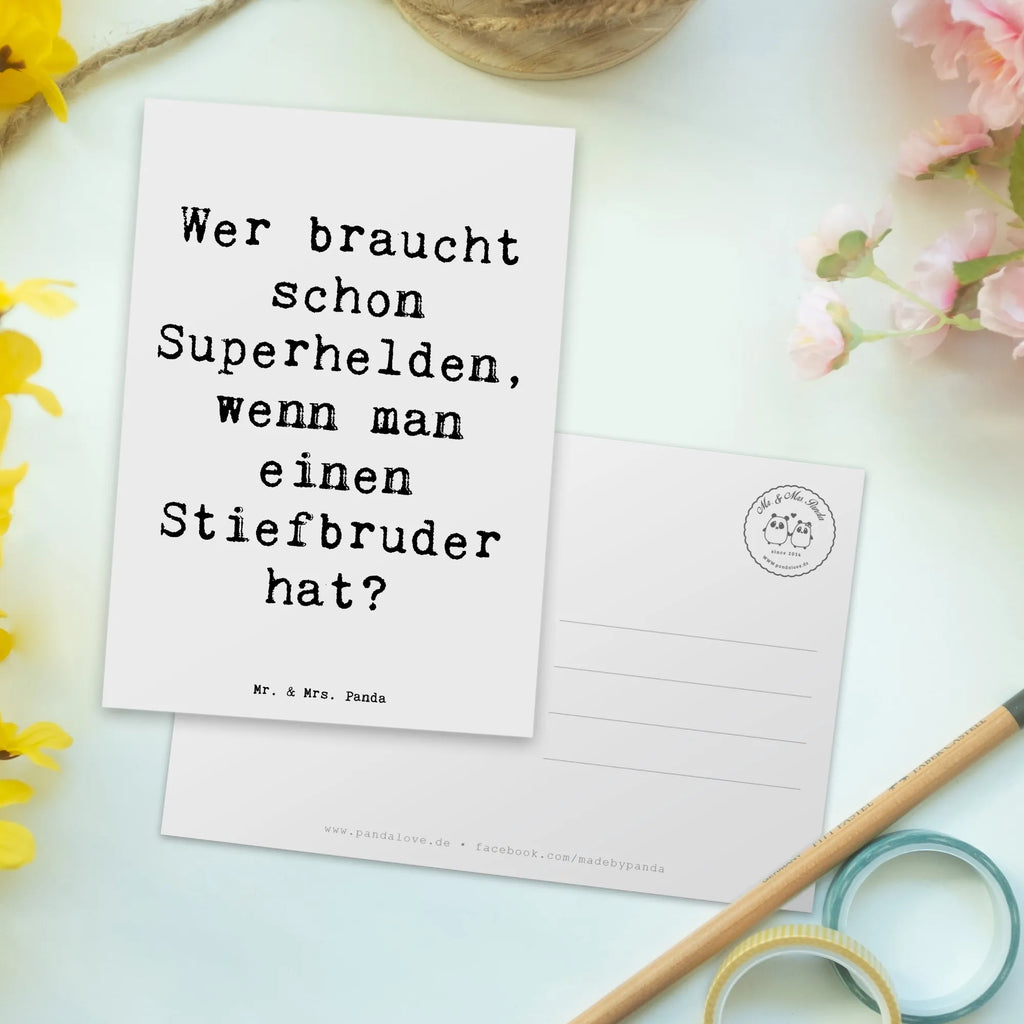 Postkarte Spruch Stiefbruder Held Postkarte, Karte, Geschenkkarte, Grußkarte, Einladung, Ansichtskarte, Geburtstagskarte, Einladungskarte, Dankeskarte, Ansichtskarten, Einladung Geburtstag, Einladungskarten Geburtstag, Familie, Vatertag, Muttertag, Bruder, Schwester, Mama, Papa, Oma, Opa