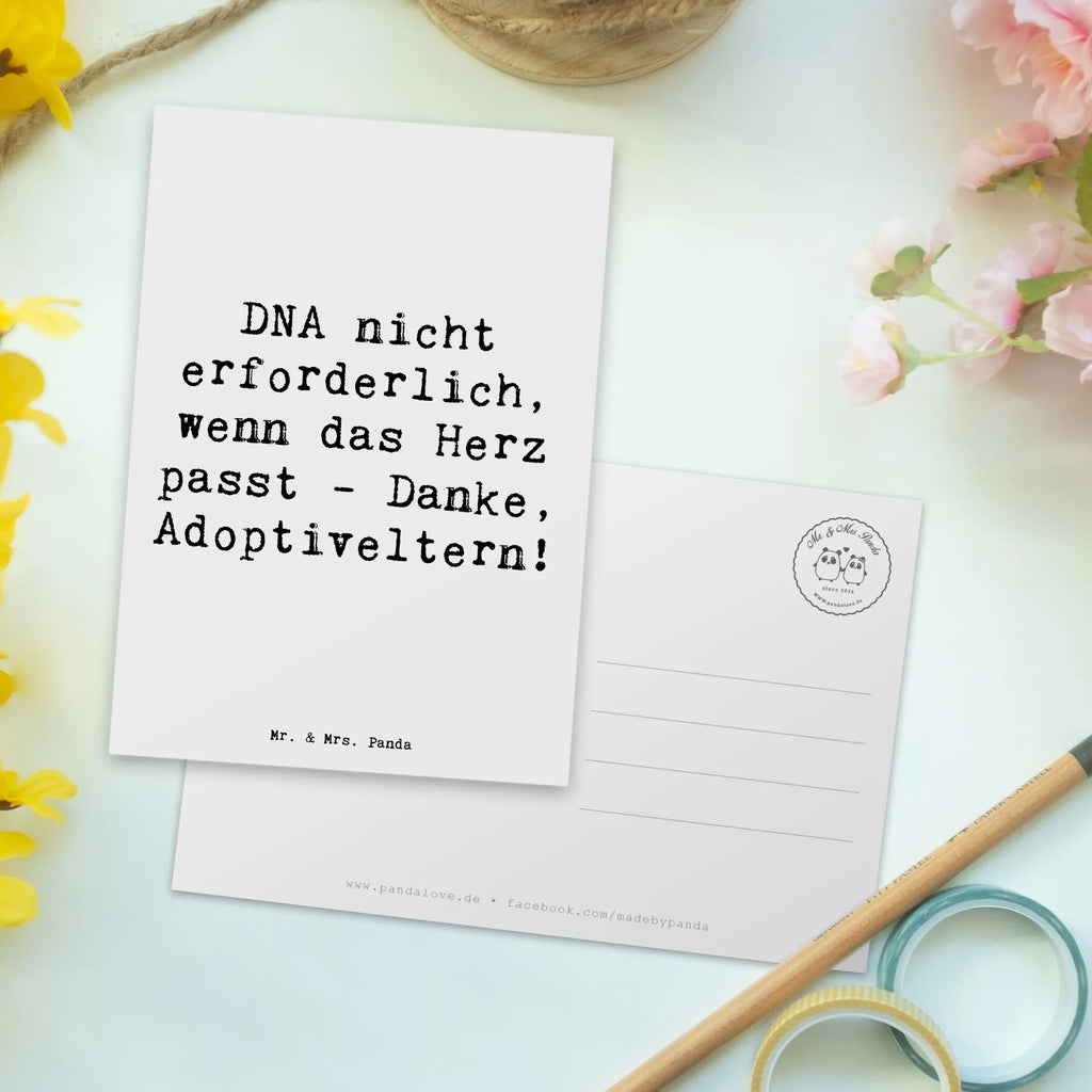 Postcard Saying DNA nicht erforderlich, wenn das Herz passt - Danke, Adoptiveltern! Postkarte, Karte, Geschenkkarte, Grußkarte, Einladung, Ansichtskarte, Geburtstagskarte, Einladungskarte, Dankeskarte, Ansichtskarten, Einladung Geburtstag, Einladungskarten Geburtstag, Familie, Vatertag, Muttertag, Bruder, Schwester, Mama, Papa, Oma, Opa