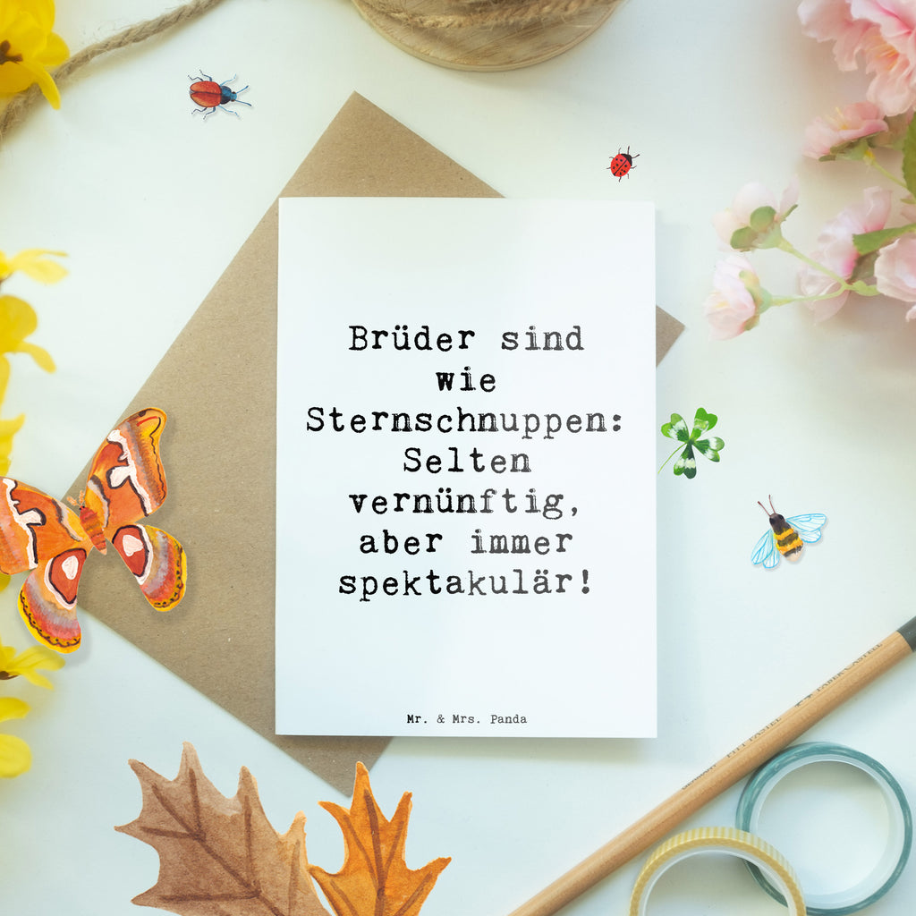 Grußkarte Spruch Brüder Sternschnuppen Grußkarte, Klappkarte, Einladungskarte, Glückwunschkarte, Hochzeitskarte, Geburtstagskarte, Karte, Ansichtskarten, Familie, Vatertag, Muttertag, Bruder, Schwester, Mama, Papa, Oma, Opa