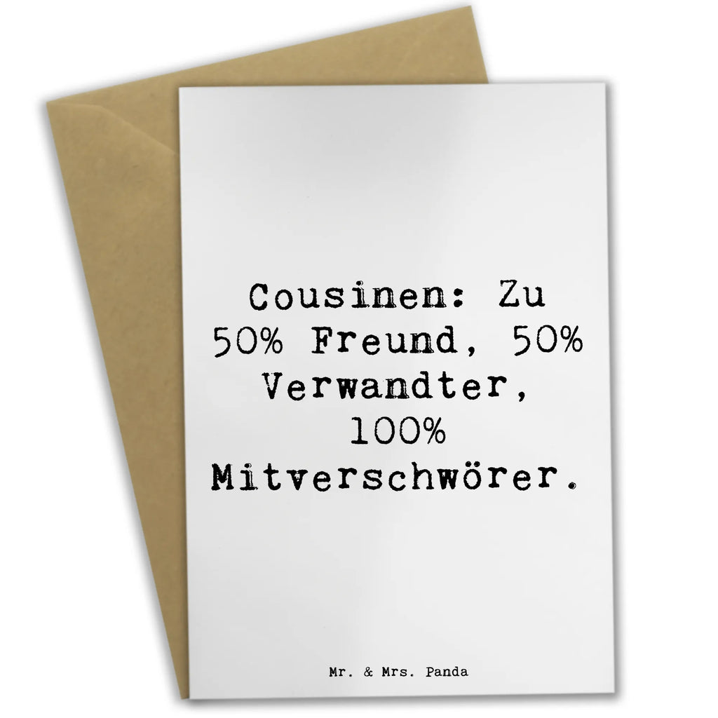 Grußkarte Spruch Cousin Mitverschwörer Grußkarte, Klappkarte, Einladungskarte, Glückwunschkarte, Hochzeitskarte, Geburtstagskarte, Karte, Ansichtskarten, Familie, Vatertag, Muttertag, Bruder, Schwester, Mama, Papa, Oma, Opa