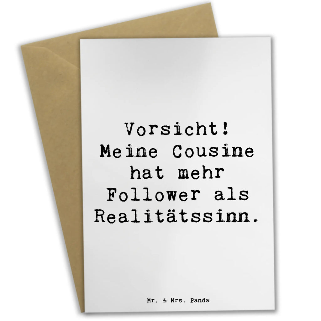 Grußkarte Spruch Cousine Influencer Grußkarte, Klappkarte, Einladungskarte, Glückwunschkarte, Hochzeitskarte, Geburtstagskarte, Karte, Ansichtskarten, Familie, Vatertag, Muttertag, Bruder, Schwester, Mama, Papa, Oma, Opa