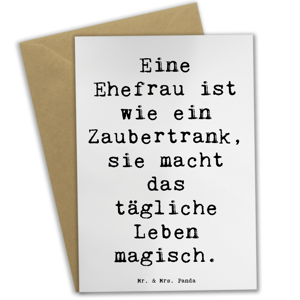 Grußkarte Spruch Magische Ehefrau Grußkarte, Klappkarte, Einladungskarte, Glückwunschkarte, Hochzeitskarte, Geburtstagskarte, Karte, Ansichtskarten, Familie, Vatertag, Muttertag, Bruder, Schwester, Mama, Papa, Oma, Opa