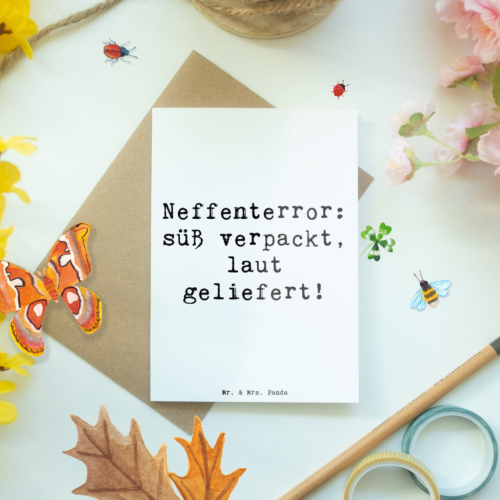 Grußkarte Spruch Neffe Chaos Grußkarte, Klappkarte, Einladungskarte, Glückwunschkarte, Hochzeitskarte, Geburtstagskarte, Karte, Ansichtskarten, Familie, Vatertag, Muttertag, Bruder, Schwester, Mama, Papa, Oma, Opa