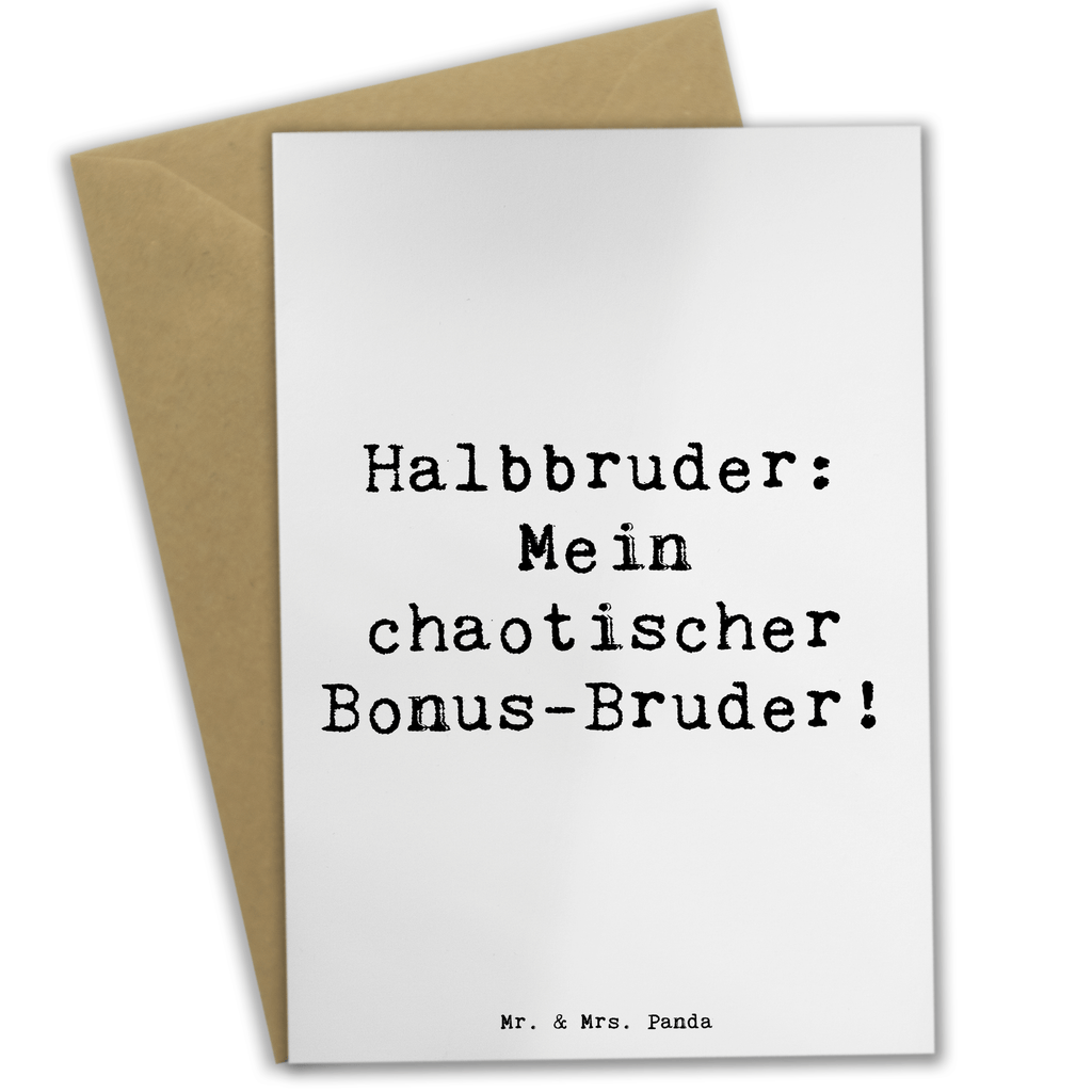 Grußkarte Spruch Halbbruder Chaos Grußkarte, Klappkarte, Einladungskarte, Glückwunschkarte, Hochzeitskarte, Geburtstagskarte, Karte, Ansichtskarten, Familie, Vatertag, Muttertag, Bruder, Schwester, Mama, Papa, Oma, Opa