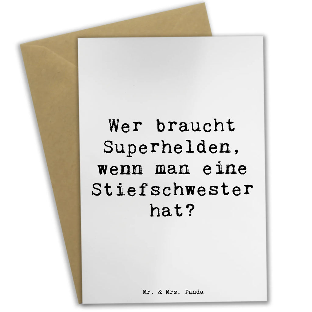 Grußkarte Spruch Stiefschwester Heldin Grußkarte, Klappkarte, Einladungskarte, Glückwunschkarte, Hochzeitskarte, Geburtstagskarte, Karte, Ansichtskarten, Familie, Vatertag, Muttertag, Bruder, Schwester, Mama, Papa, Oma, Opa