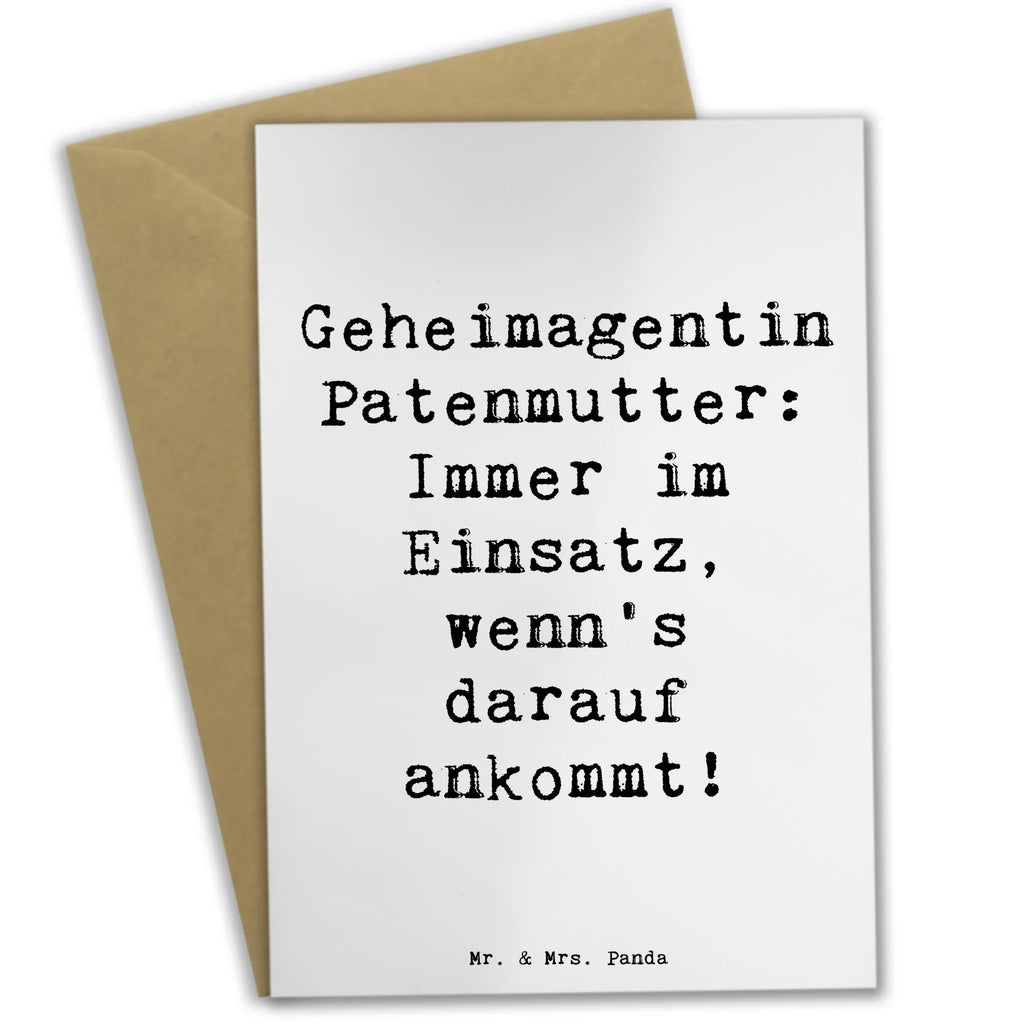 Grußkarte Spruch Geheimagentin Patenmutter Grußkarte, Klappkarte, Einladungskarte, Glückwunschkarte, Hochzeitskarte, Geburtstagskarte, Karte, Ansichtskarten, Familie, Vatertag, Muttertag, Bruder, Schwester, Mama, Papa, Oma, Opa