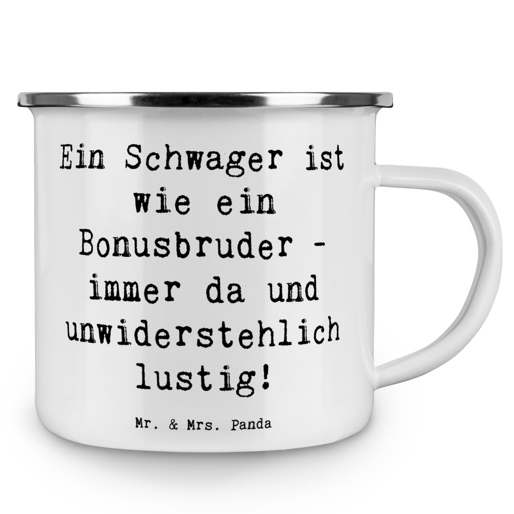 Camping Emaille Tasse Schwager Bonusbruder Campingtasse, Trinkbecher, Metalltasse, Outdoor Tasse, Emaille Trinkbecher, Blechtasse Outdoor, Emaille Campingbecher, Edelstahl Trinkbecher, Metalltasse für Camping, Kaffee Blechtasse, Camping Tasse Metall