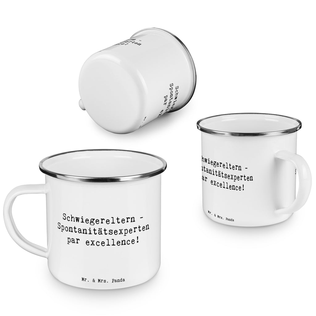 Camping Emaille Tasse Spontanität Schwiegereltern Campingtasse, Trinkbecher, Metalltasse, Outdoor Tasse, Emaille Trinkbecher, Blechtasse Outdoor, Emaille Campingbecher, Edelstahl Trinkbecher, Metalltasse für Camping, Kaffee Blechtasse, Camping Tasse Metall