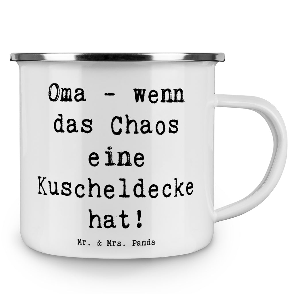 Camping Emaille Tasse Oma Chaosdecke Campingtasse, Trinkbecher, Metalltasse, Outdoor Tasse, Emaille Trinkbecher, Blechtasse Outdoor, Emaille Campingbecher, Edelstahl Trinkbecher, Metalltasse für Camping, Kaffee Blechtasse, Camping Tasse Metall